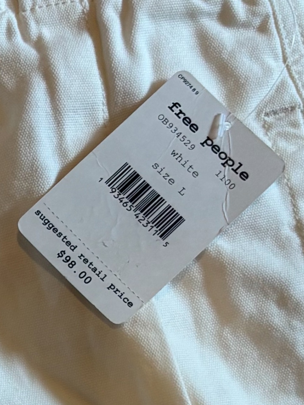 Free People High-Rise Jeans in Off-White